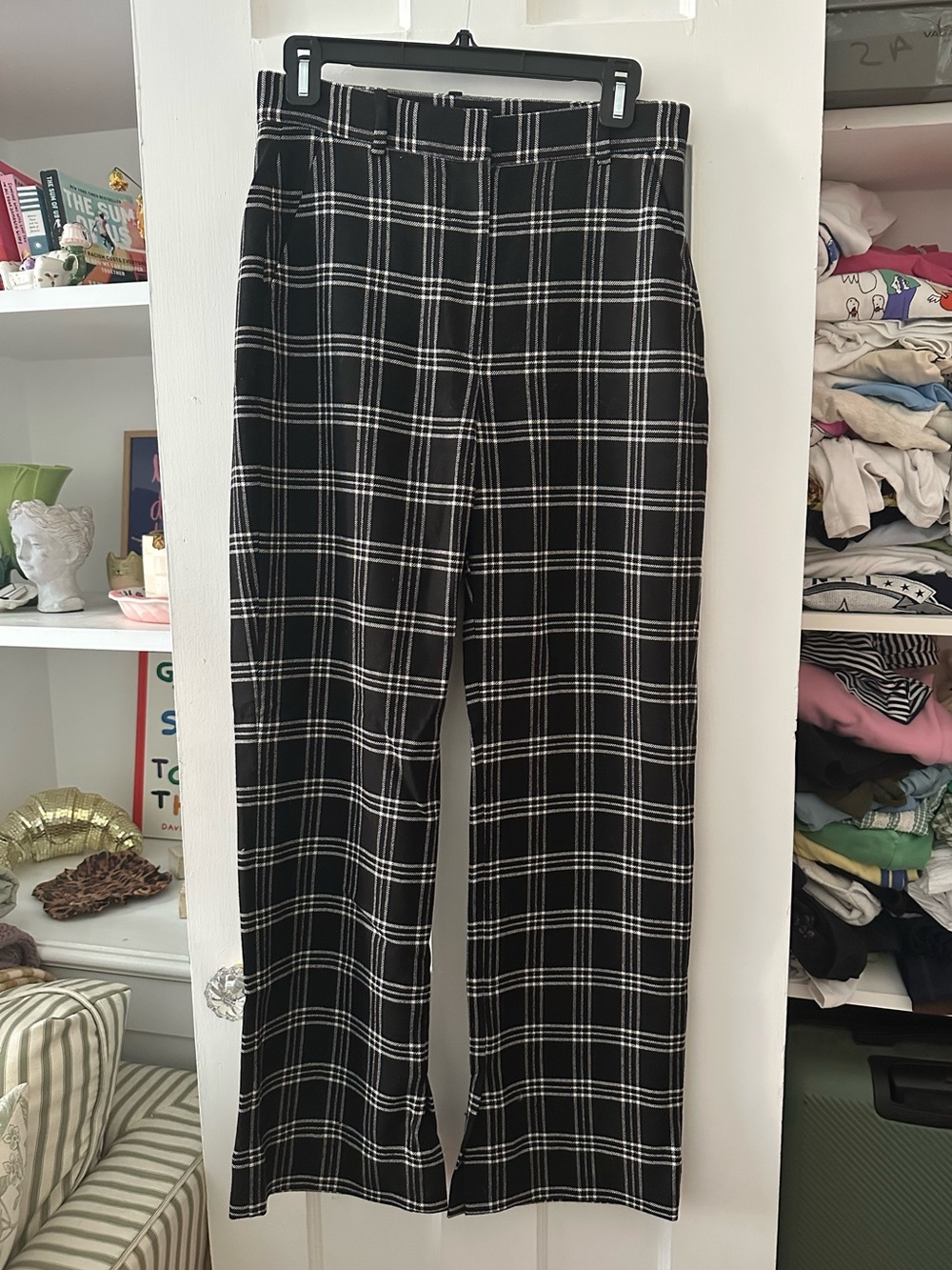 & other stories check slit hem pants